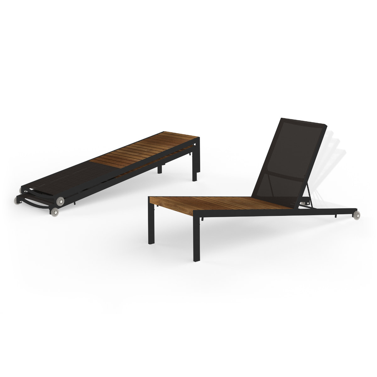 Mamagreen Bondi Chaise Lounge - Iron Black - Dark Taupe