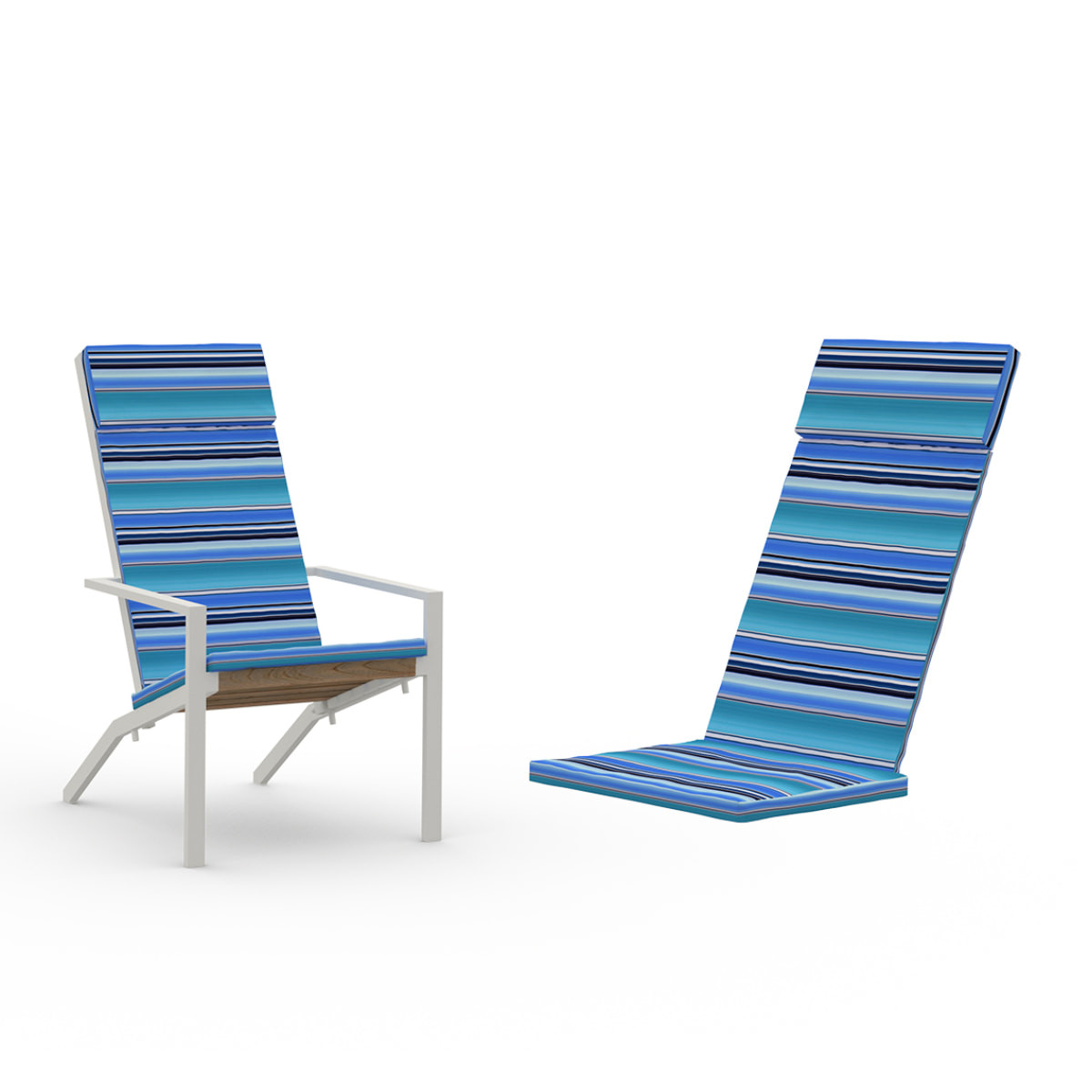 Mamagreen Bondi Adirondack Padded Cushion - Stripes Dolce Oasis