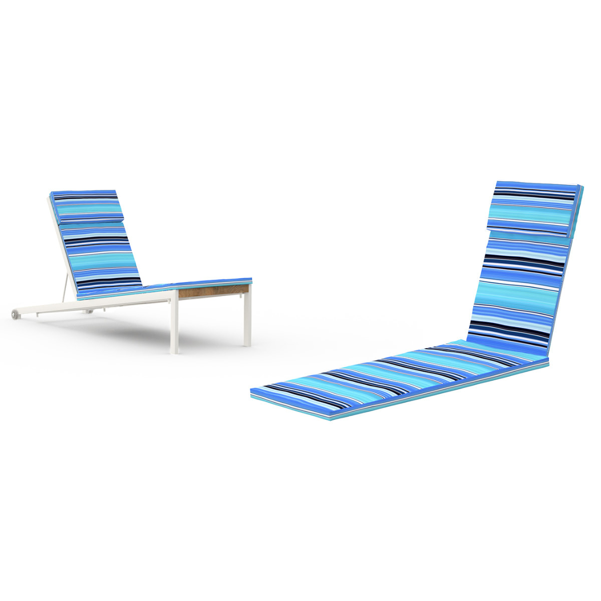 Mamagreen Bondi Chaise Lounge Padded Cushion - Stripes Dolce Oasis