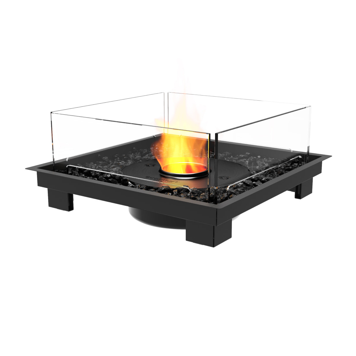 EcoSmart Fire Square 22 Fire Pit Kit - Ethanol - Black - Outdoor