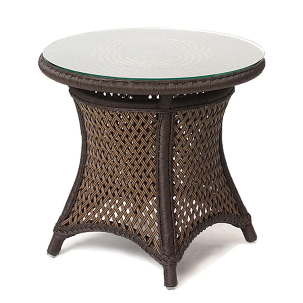 Lloyd Flanders Grand Traverse 24" Round End Table - Glass