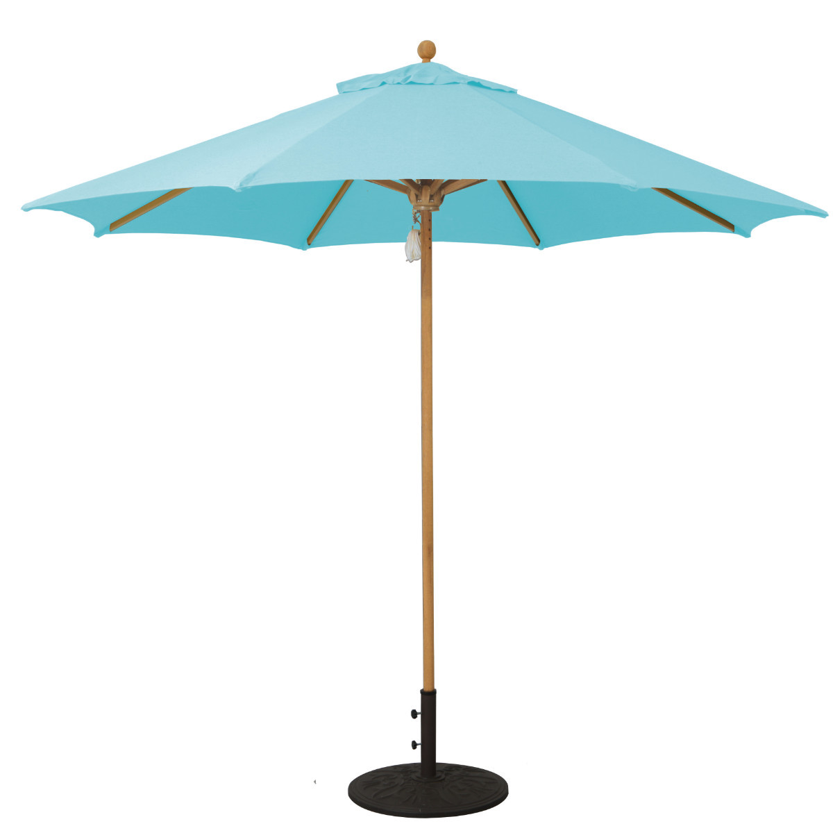 Galtech Commercial Market Umbrella - Teak - 9 Foot - Aruba