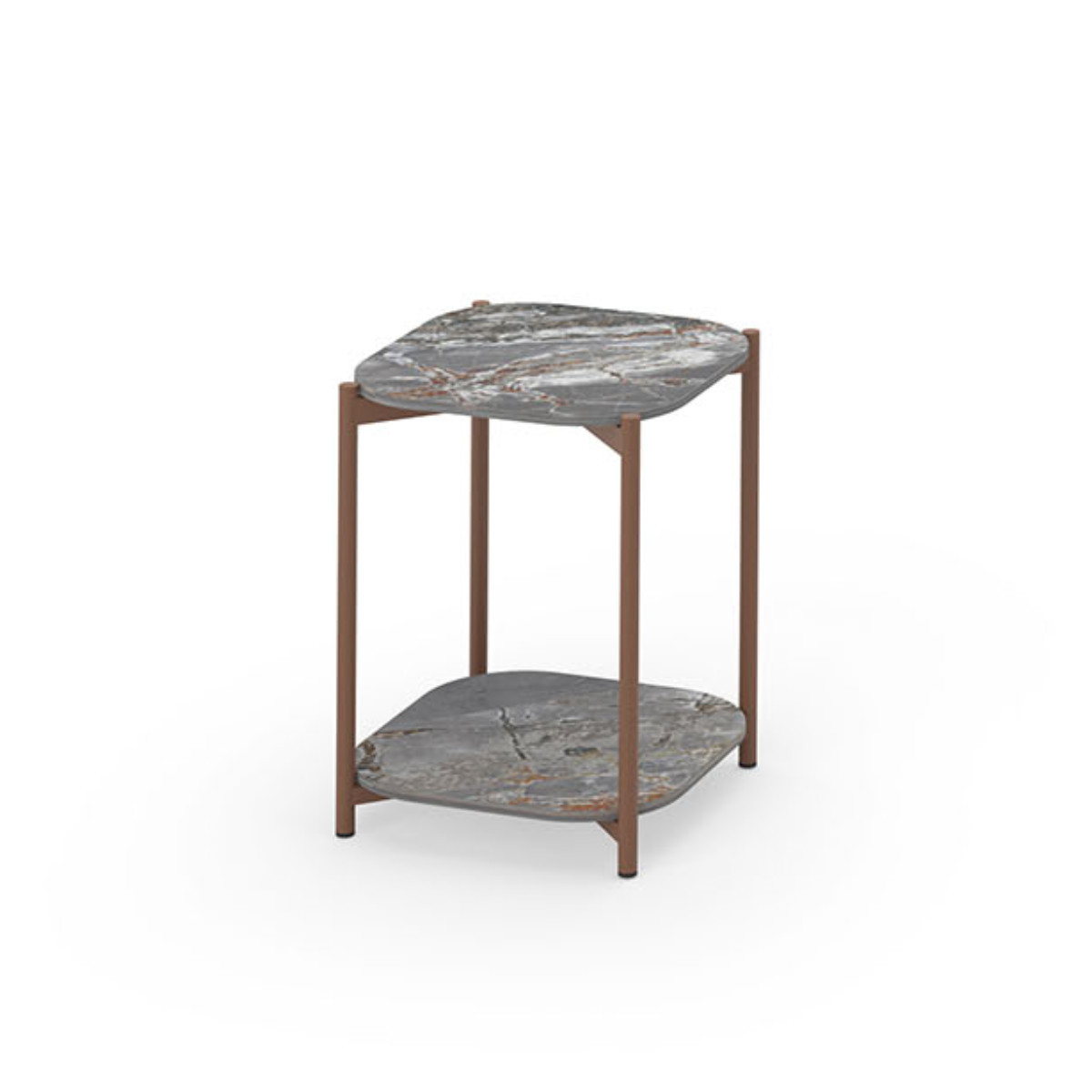 Mamagreen Titan Side Table - Shelf - Sintered Stone - Ferro Marmo