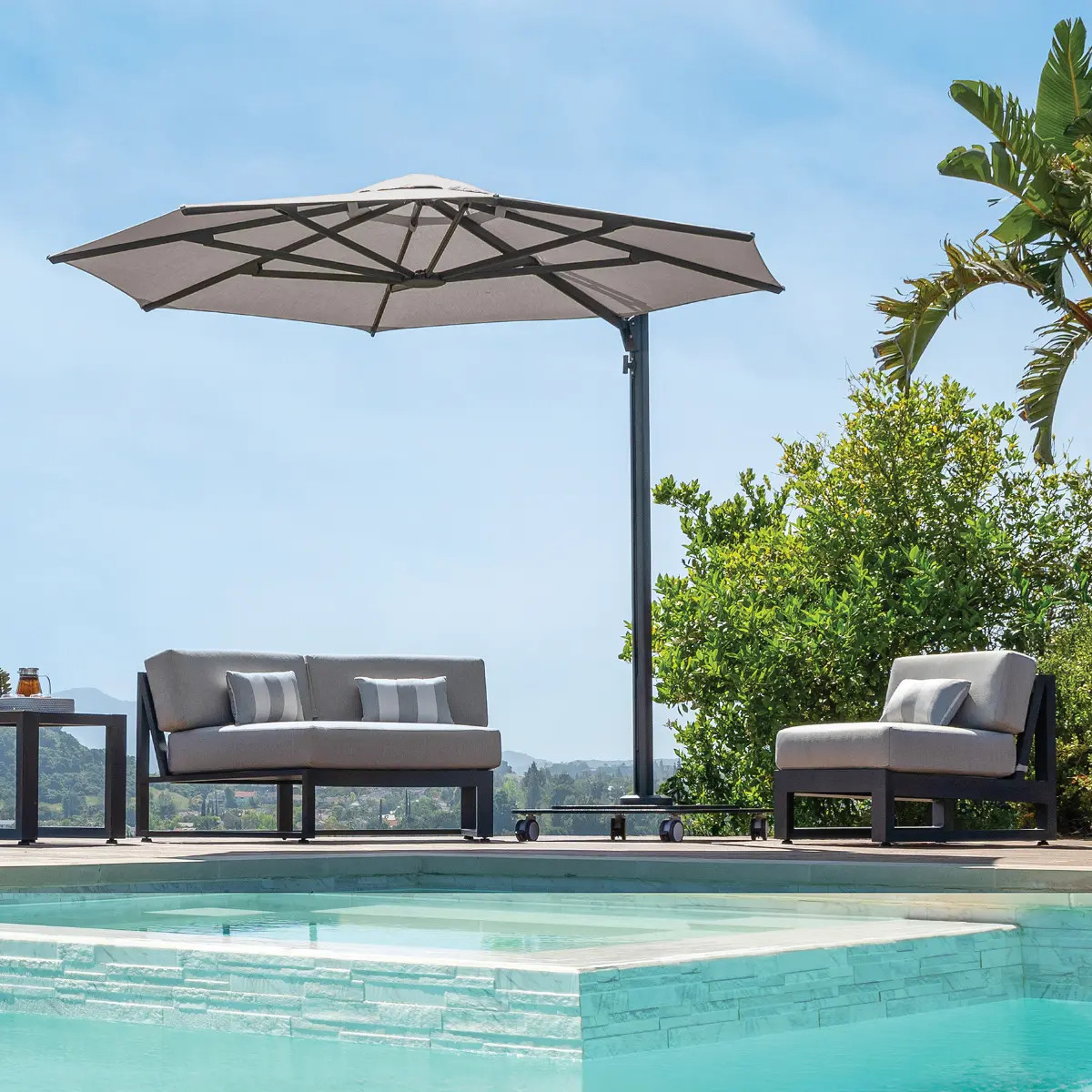 Shademaker Taurus Sidepost Umbrella Canopy - Octagon - Lifestyle