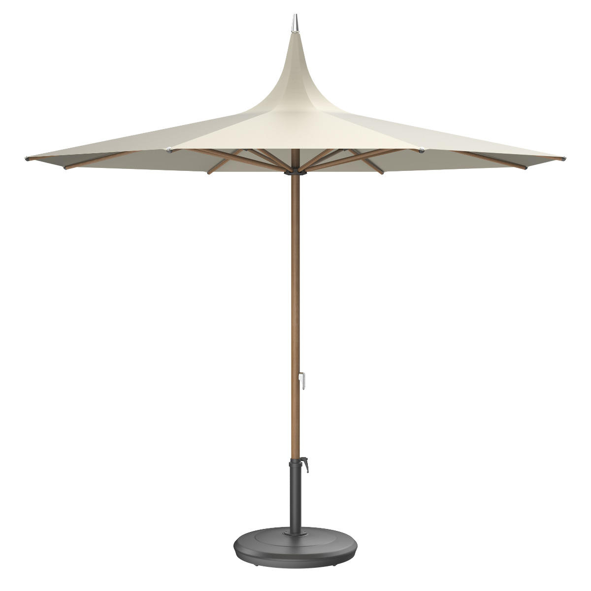 Shademaker Pisces Pagoda Centerpost Umbrella - Artisan Teak