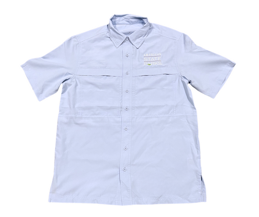 ASP Men's button up short sleeve blue shirt *