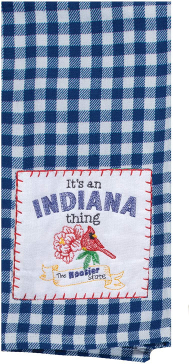 Indiana Blue Plaid terry towel*