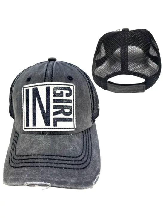 Grey Hat with IN Girl logo