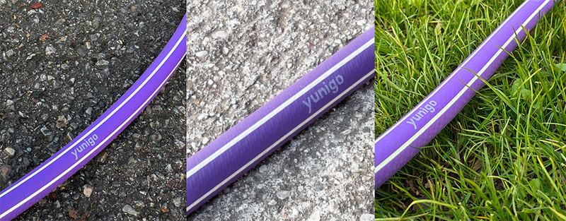 Flat hose durability and abrasion test on pavement, gravel, and turf