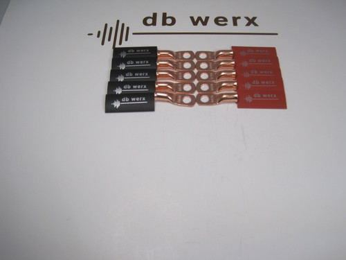 db werx 8GA Copper Ring Terminals (1/4" hole) w/heat shrink. Pk/10