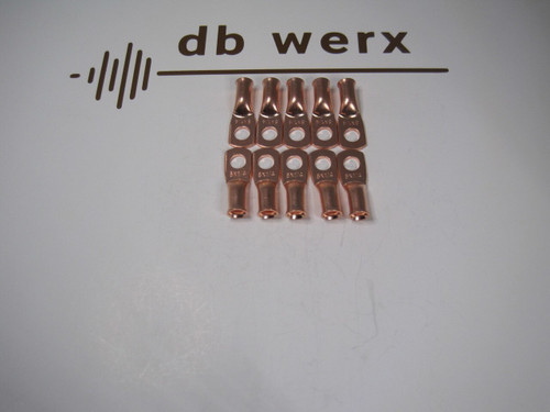 db werx 8 GA Copper Lugs (1/4" hole). Pk/20