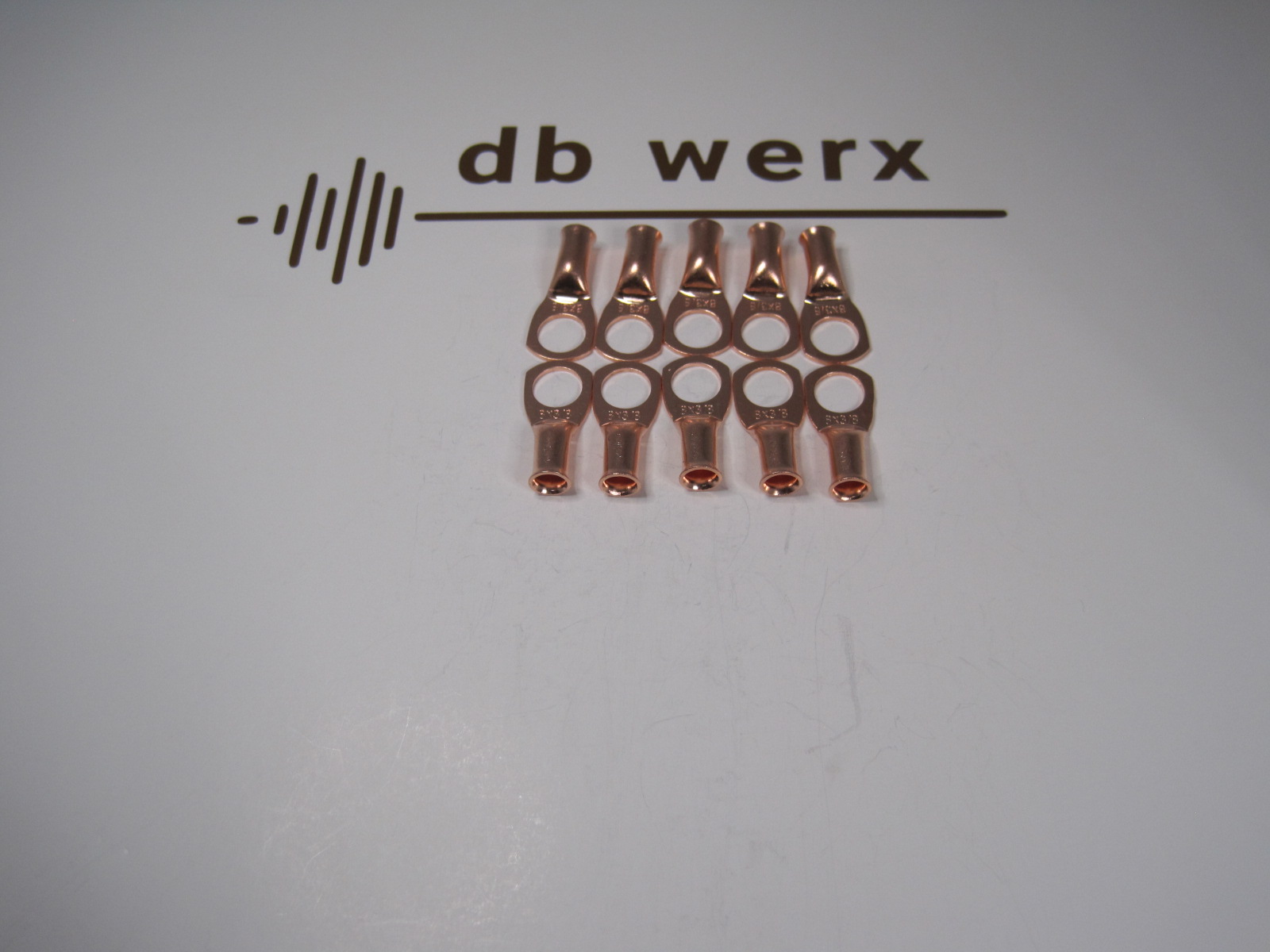 db werx 8 GA Copper Lugs (3/8" hole).  Pk/60