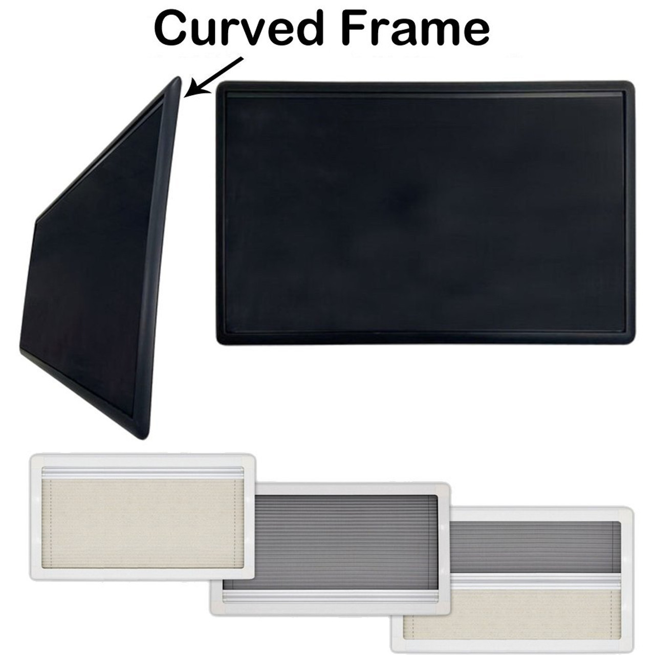 Adventurer curved frame top hung hinged tinted low profile caravan and ...