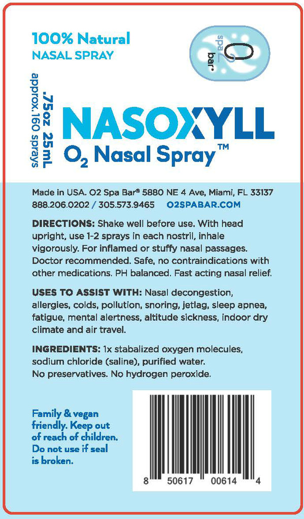 Nasoxyll - Natural Nasal Spray - 25 mL, 160 sprays. - O2 Spa Bar