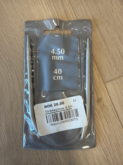 Strikkepinne 4,5mm 40cm