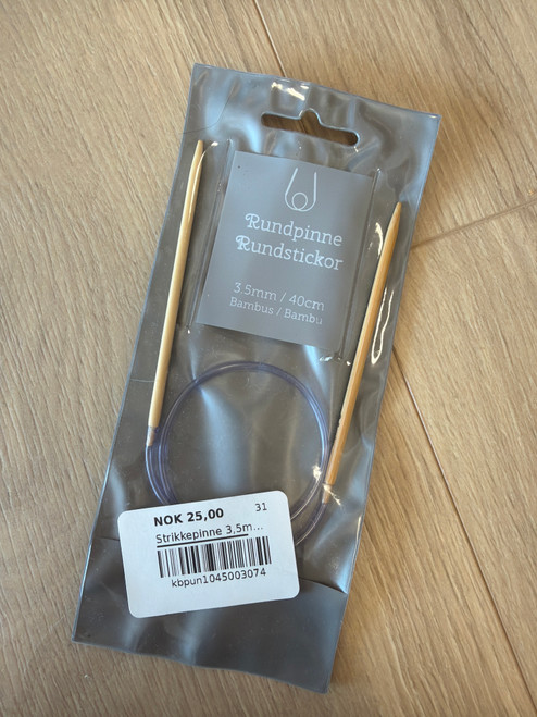 Strikkepinne 3,5mm 40cm