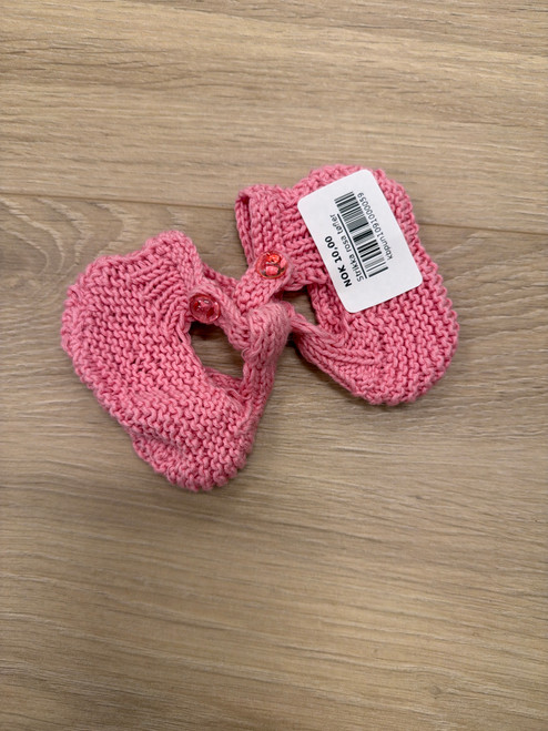 Strikka rosa tøfler