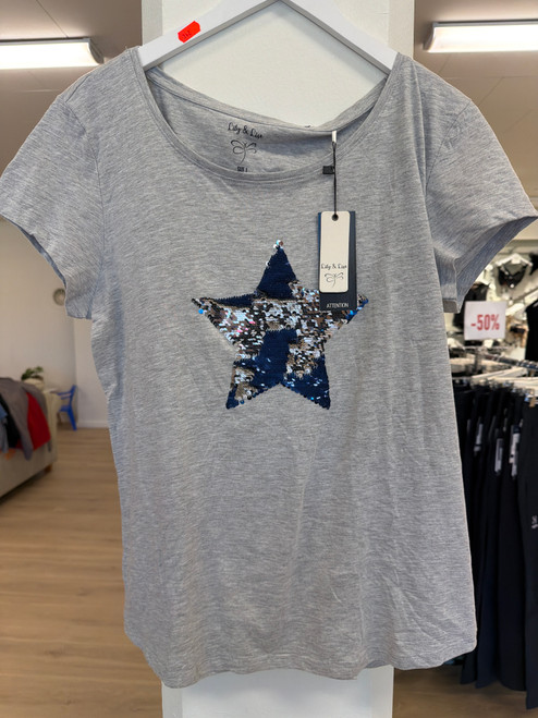 Svart/kvit t shirt, L