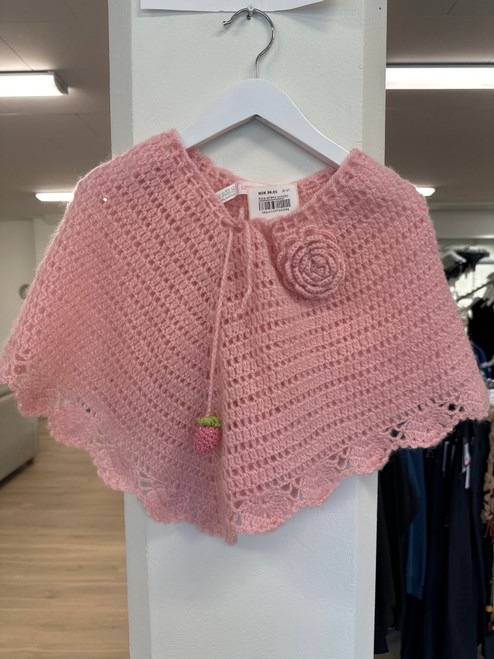 Rosa strikka poncho