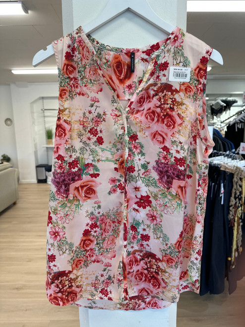 Rosa blomstret bluse M