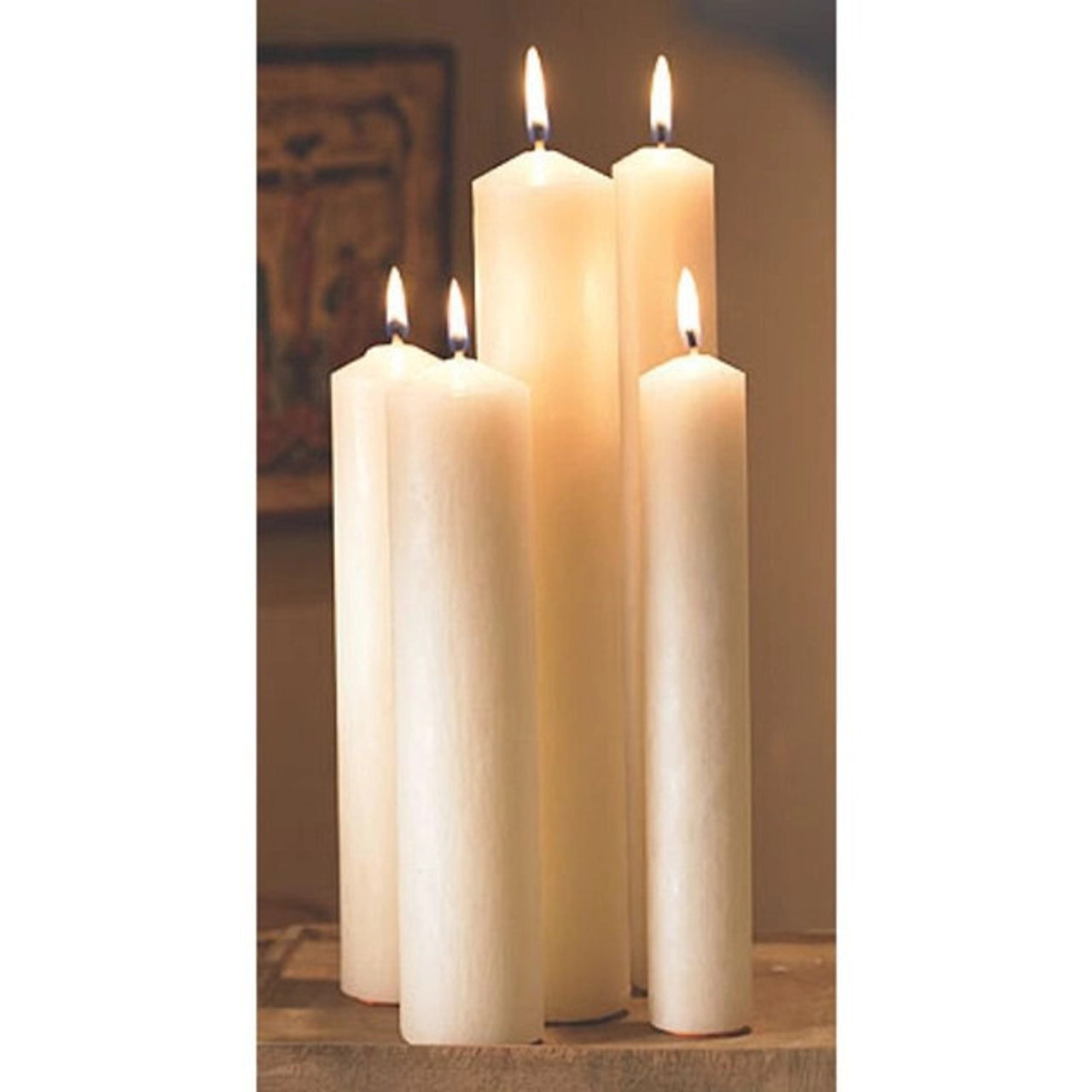 51% Beeswax Candles 1-1/2 x 5-1/2 PE, Scent and Dye Free Bleached  Candles, White Altar Candles for Catholic Mass