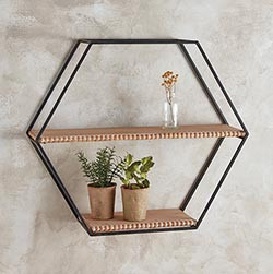 Wood Shelves Hexagon