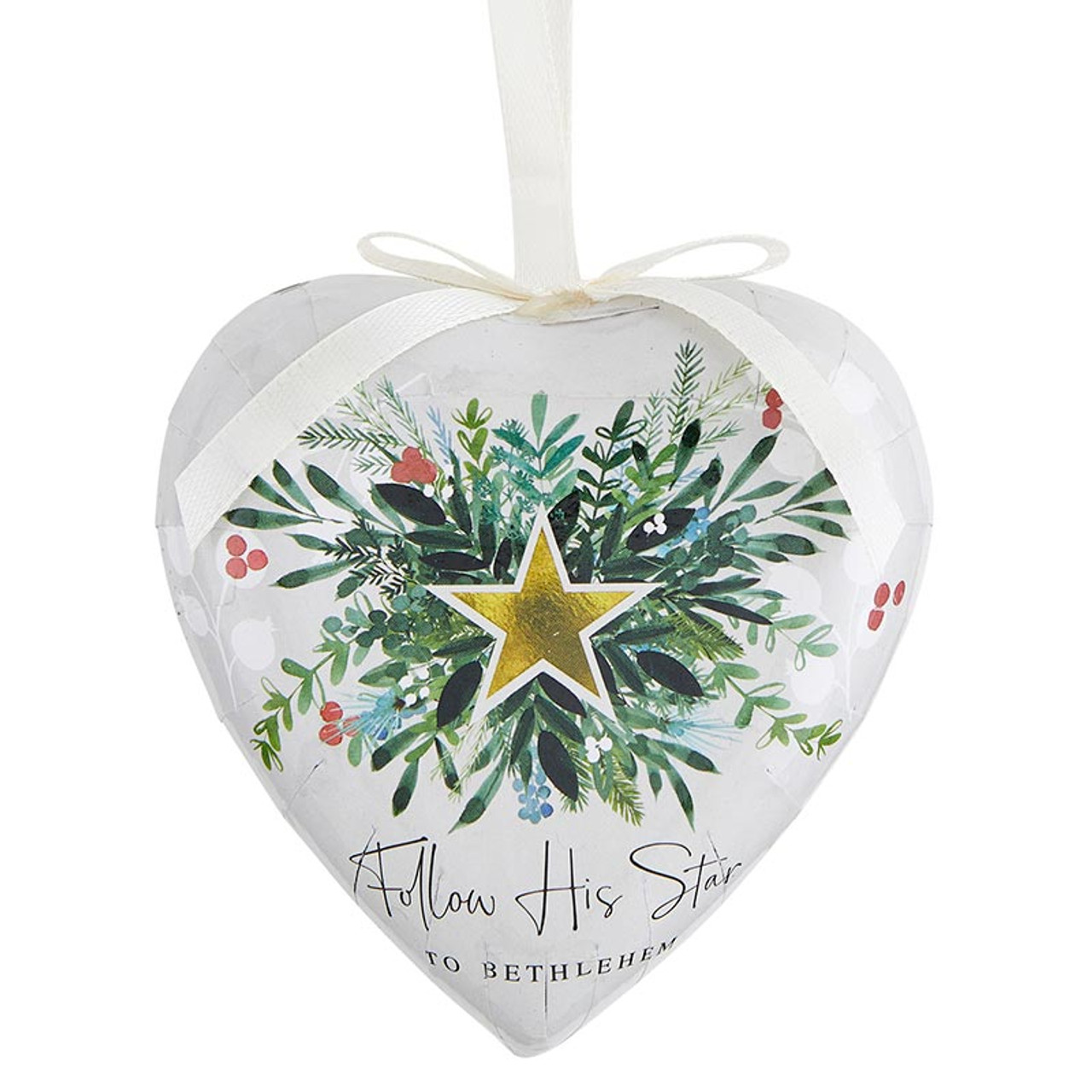Tag Shape Aluminum 2-Sided Ornament with Ribbon A-6