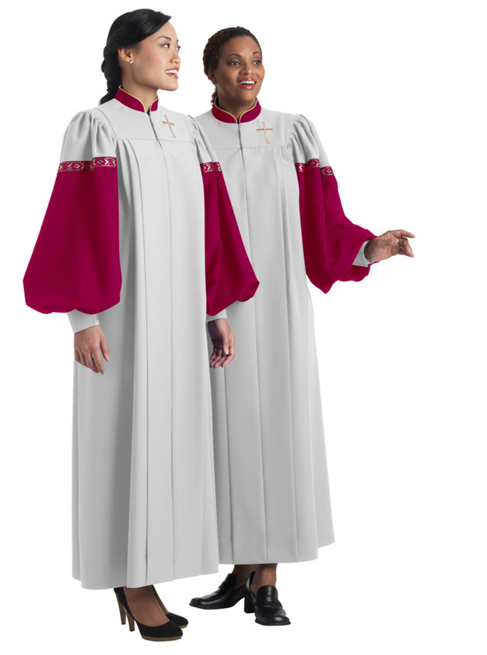 Unisex Matte Carly Choir Robe with Embroidered Cross for Adults -  GraduatePro