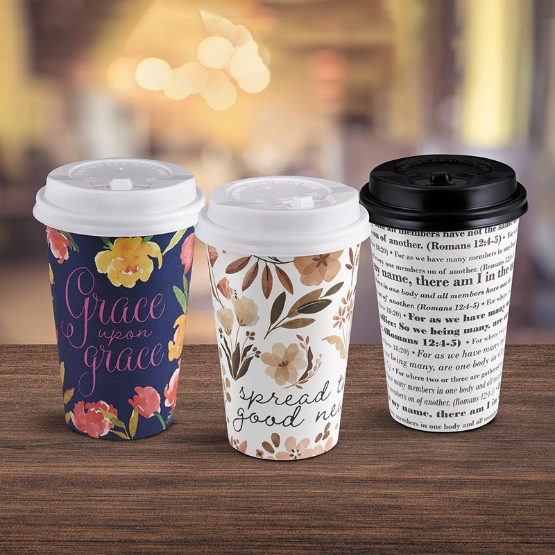 Grace Upon Grace Disposable Coffee Cup with Lid - 25/pk - [Consumer ...