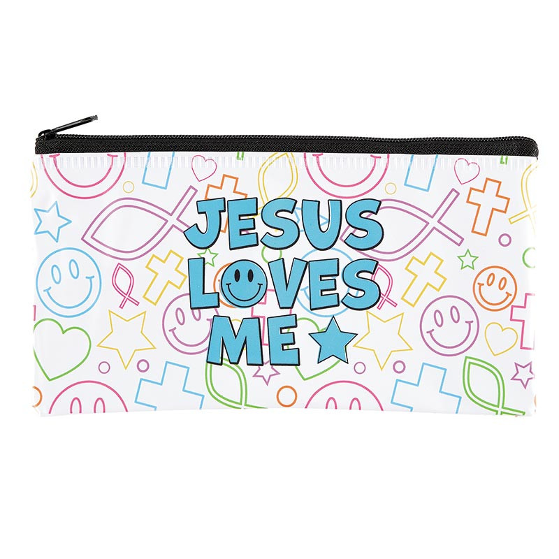 Jesus Loves Me Vinyl Pencil Pouch - 6/pk - [Consumer]Living Grace