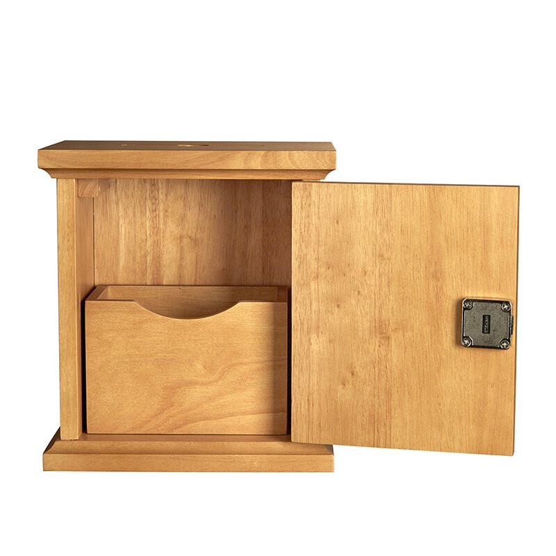 Wall Offering Box - Medium Oak - [Consumer]Living Grace