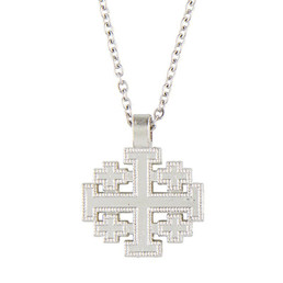 Jerusalem Cross Necklace (BK-12214) - 12/cs