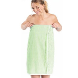 Seersucker Spa Wrap - Lime