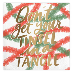 Thimblepress x Slant Foil Beverage Napkins - Tinsel Tangle 20ct