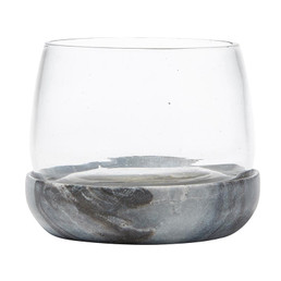 Small Grey Marble & Glass Bowl