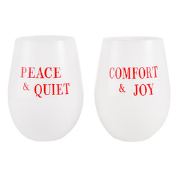 Face to Face Wine Glass Set of 2 - Peace/Comfort