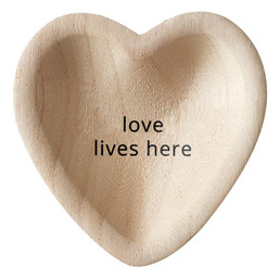 Paulownia Heart Trinket Tray - Love lives here