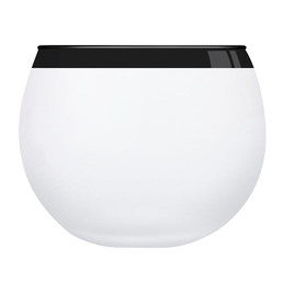 Roly Poly Glass - White with Thick Black Rim