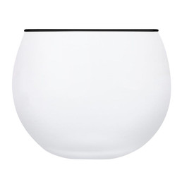 Roly Poly Glass - White with Thin Black Rim
