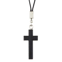 Thin-Style Cross Pendant - Black (BK-12066) - 12/cs