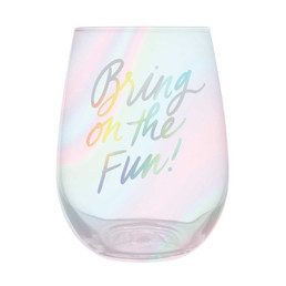 Thimblepress x Slant Stemless Wine Glass - Bring on the Fun