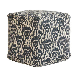 Blue Printed Pouf