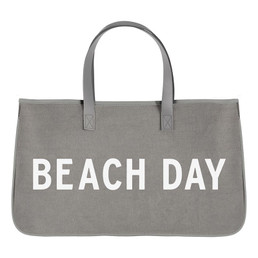 Gray Canvas Tote - Beach Day