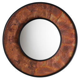 Hammered Burnt Copper Mirror
