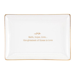 Trinket Tray - Rectangle - Faith Hope Love