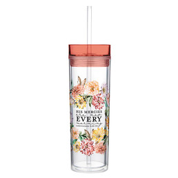 His Mercies Tumbler with Straw - 4/pk