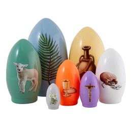 The Story of Easter Plastic Nesting Egg Set with Story Book