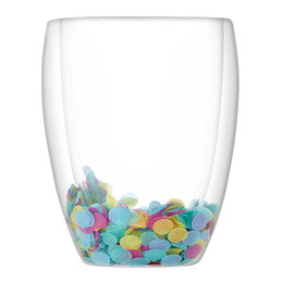 Double-Wall Stemless Glass - Confetti Paper