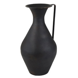 Black Metal Pot with Handle