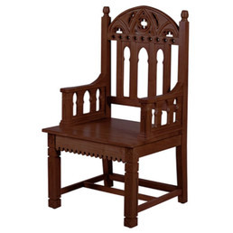 Gothic Collection Celebrant Chair - Walnut Stain